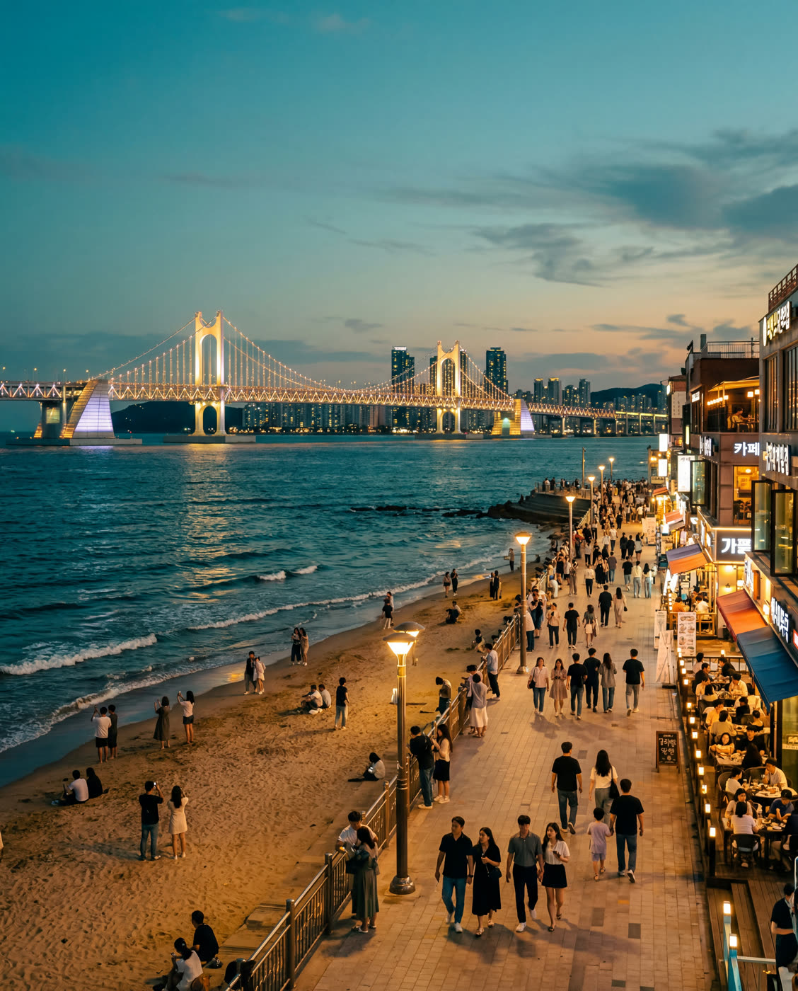 부산 — 바다와 네온이 만나는 광안리의 밤